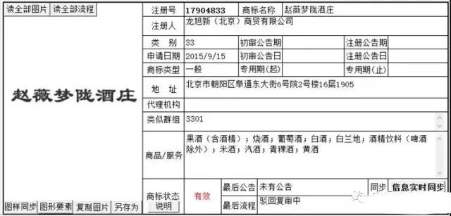 趙薇夢(mèng)隴酒莊,商標