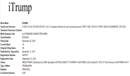 iTrump,商標撤銷(xiāo)